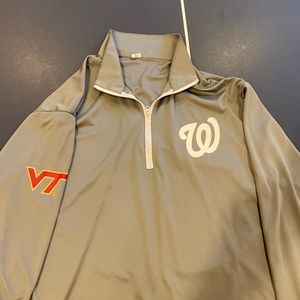 Washington Nationals Virginia Tech cobranded quarter zip. Size XL (fits L).